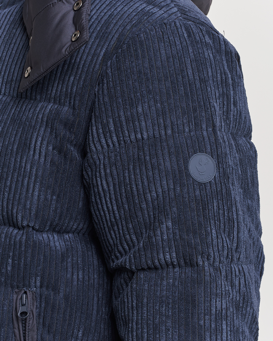 Herr | Jackor | Save The Duck | Albus Cord Padded Puffer Jacket Blue Black