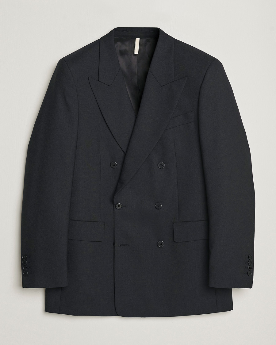 Herr | Kavajer | Sunflower | Double Breasted Wool Blazer Black