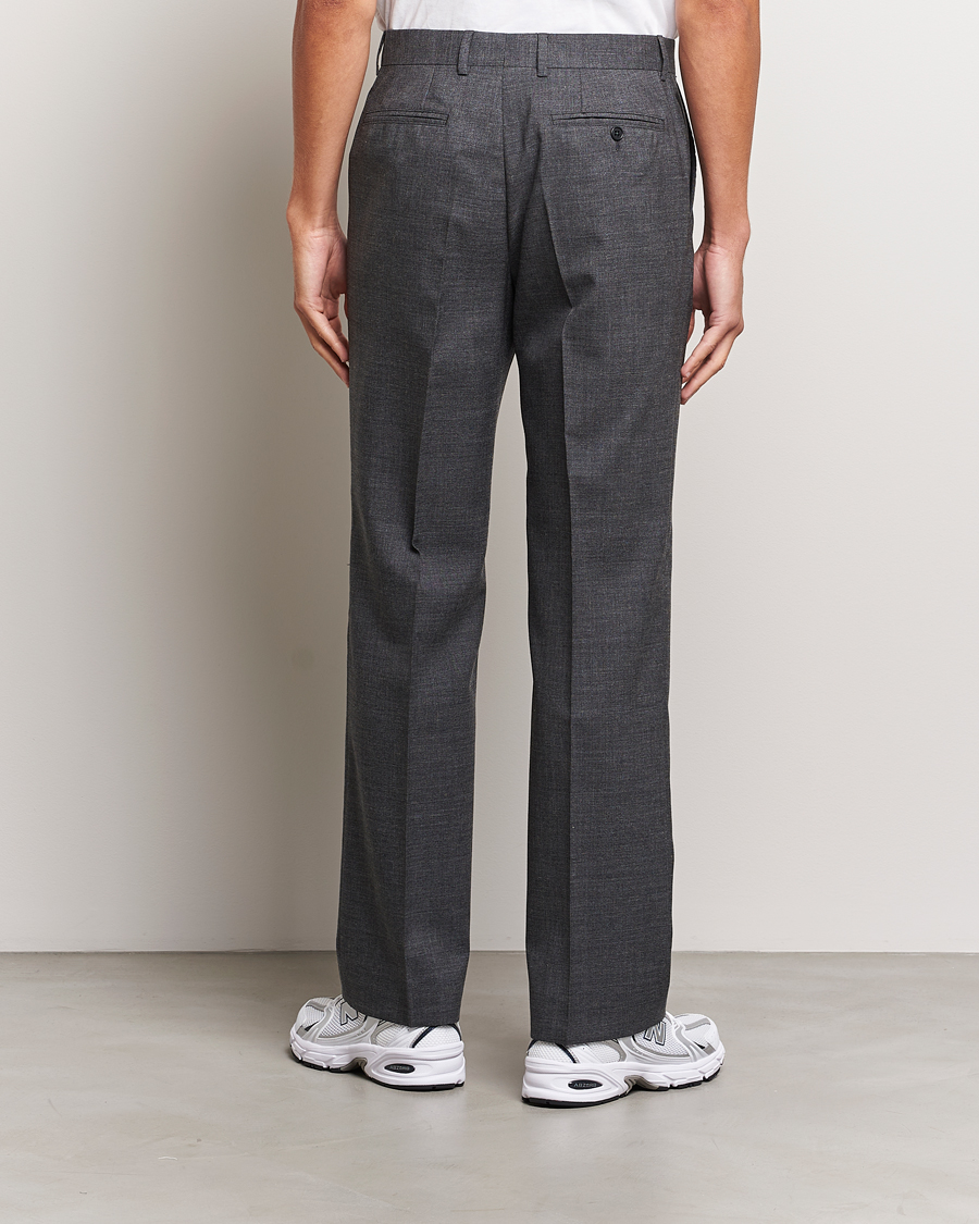 Herr | Byxor | Sunflower | Straight Wool Trousers Antracite
