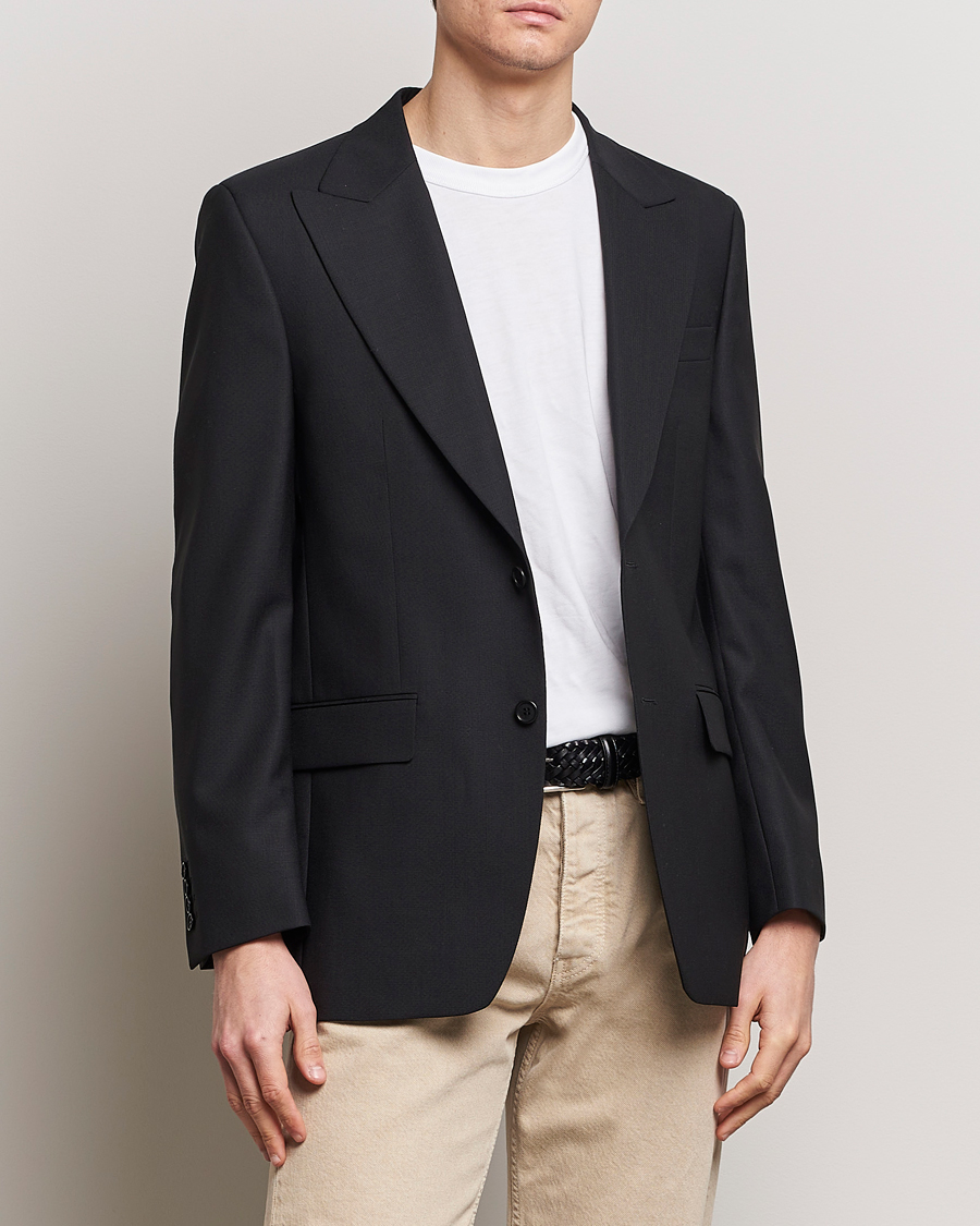 Herr | Kavajer | Sunflower | Single Breasted Wool Blazer Black