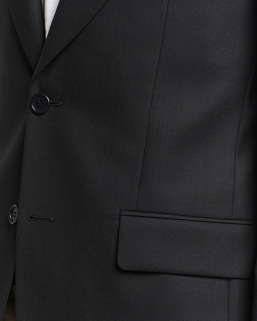 Herr | Kavajer | Sunflower | Single Breasted Wool Blazer Black
