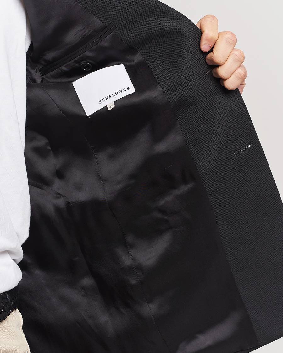 Herr | Kavajer | Sunflower | Single Breasted Wool Blazer Black