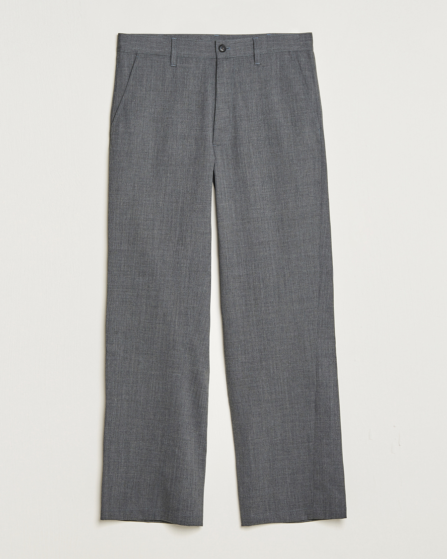 Herr |  | Sunflower | Wide Twist Wool Trousers Grey Melange