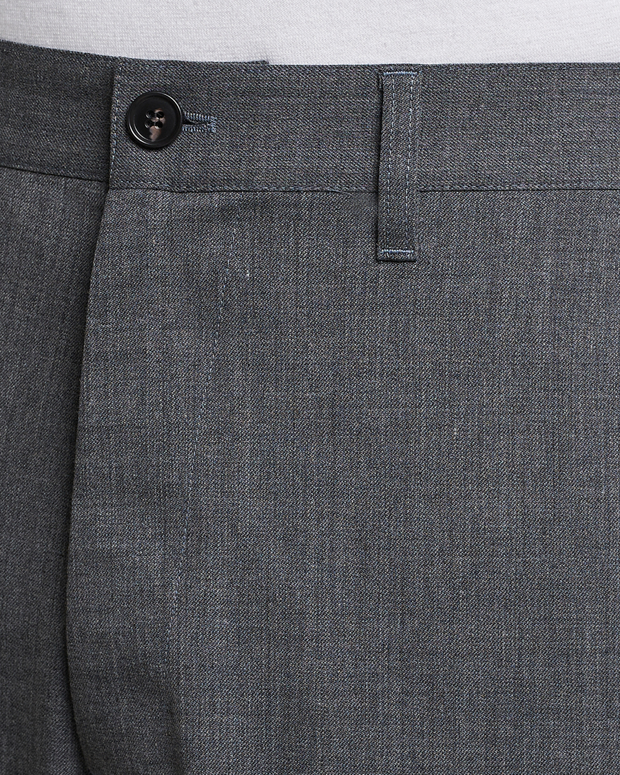Herr | Byxor | Sunflower | Wide Twist Wool Trousers Grey Melange