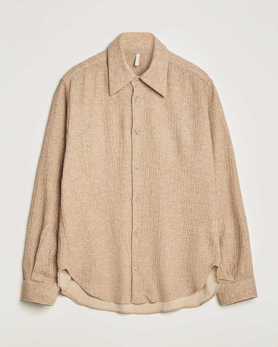 Herr | Skjortor | Sunflower | Please Light Wool Shirt Beige