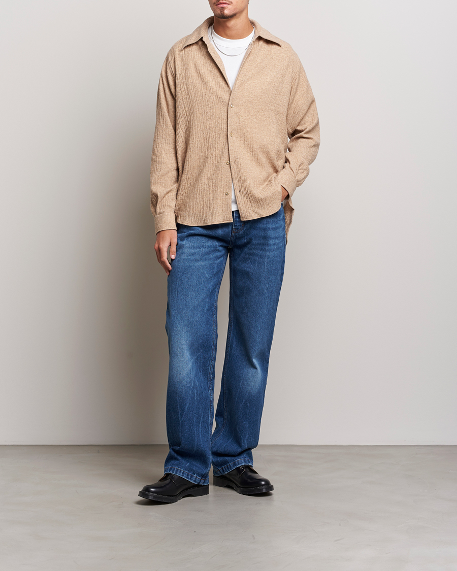 Herr | Skjortor | Sunflower | Please Light Wool Shirt Beige