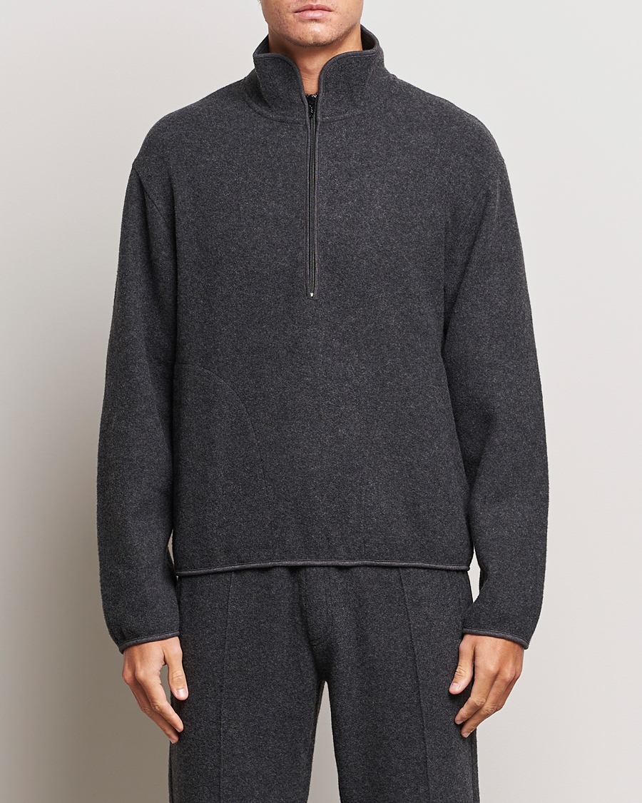 Herr | Tröjor | Sunflower | Wool Jersey Half Zip Antracite