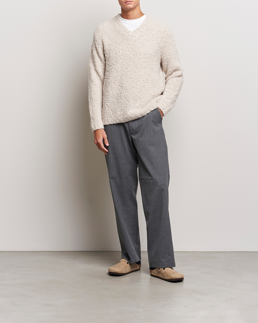 Herr | Tröjor | Sunflower | Aske Boucle Sweater Off White