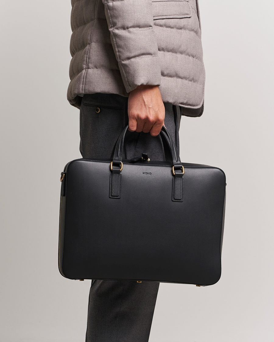 Herr | Portföljer | Mismo | Morris Full Grain Leather Briefcase Black