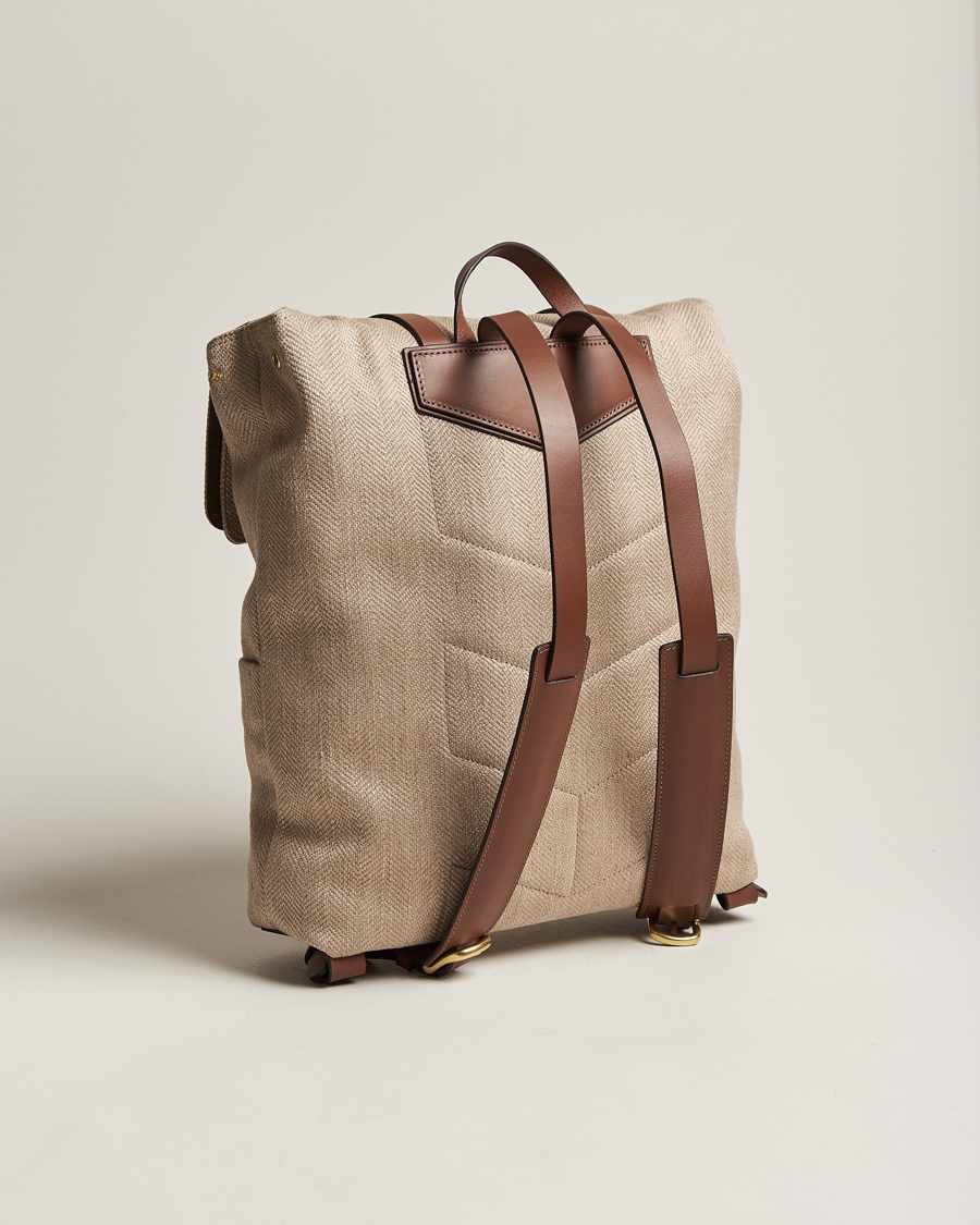 Herr | Mismo M/S Backpack Grand Herringbone/Cuoio | Mismo | M/S Backpack Grand Herringbone/Cuoio
