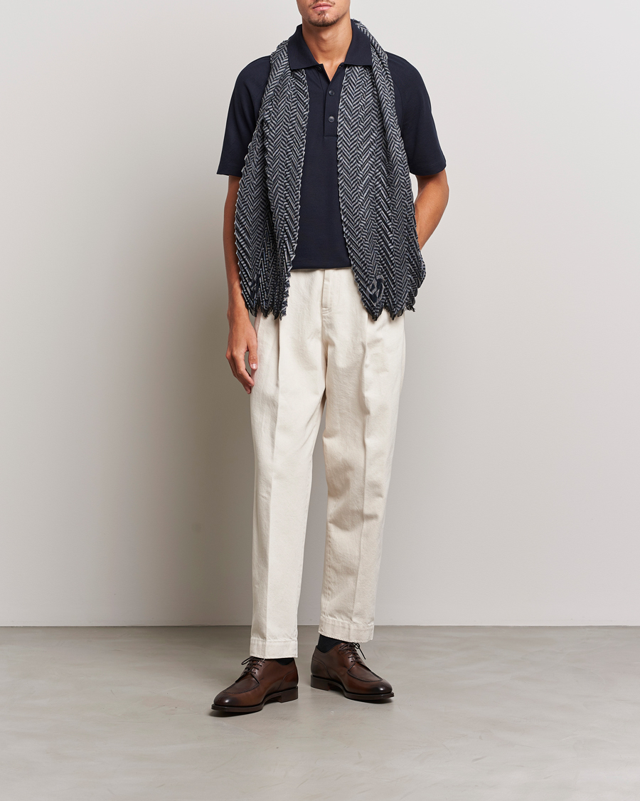 Herr | Pikéer | Giorgio Armani | Cotton/Cashmere Raglan Sleeve Polo Navy