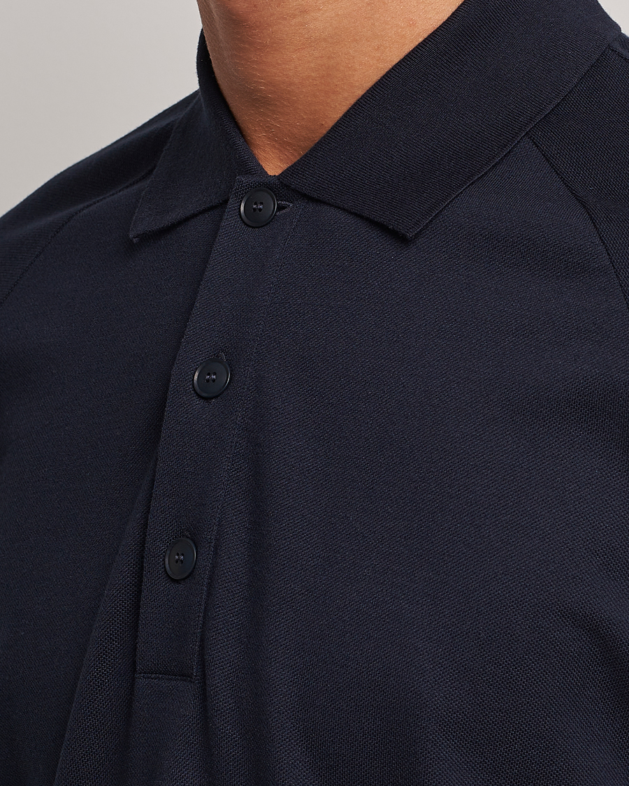 Herr | Pikéer | Giorgio Armani | Cotton/Cashmere Raglan Sleeve Polo Navy
