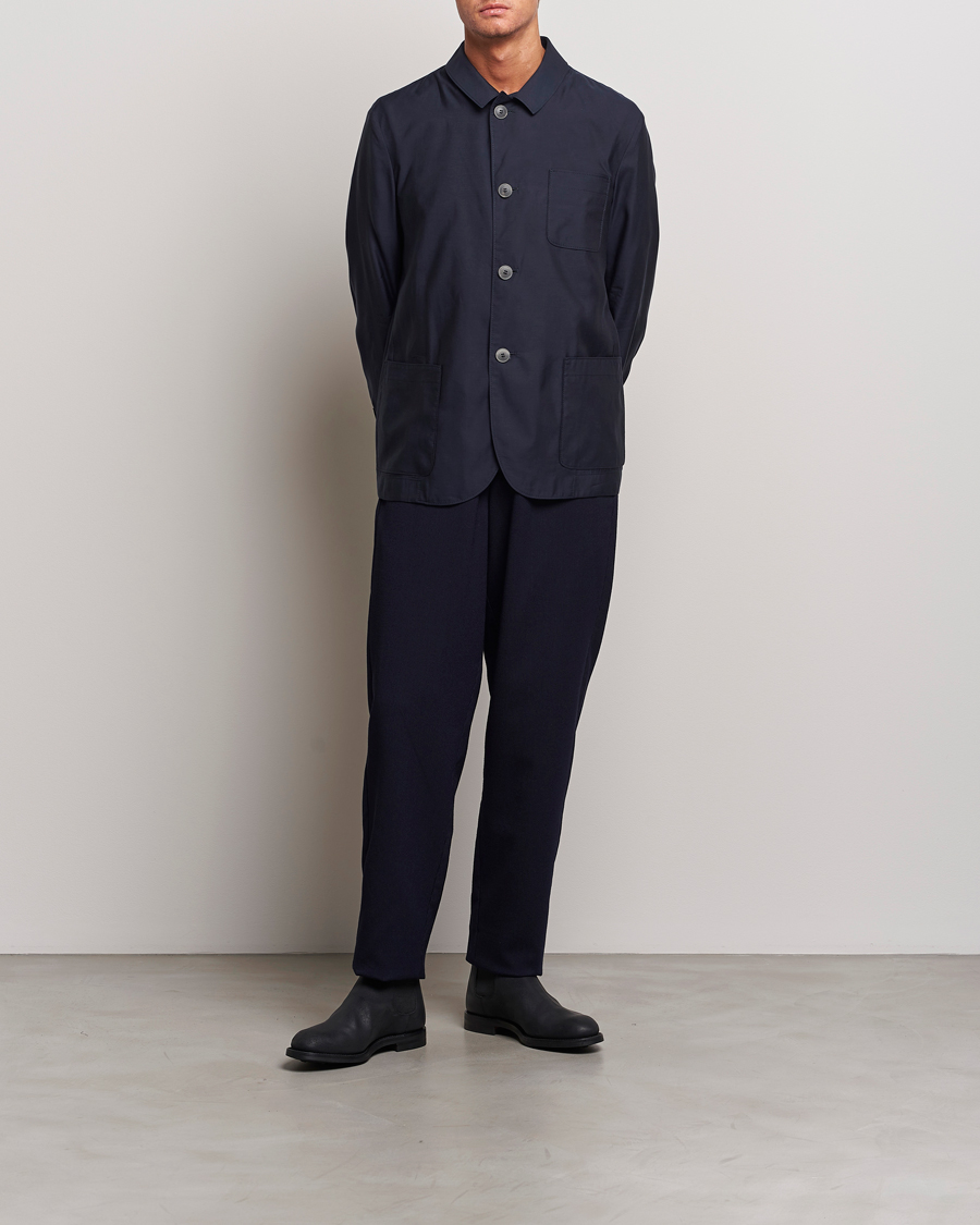 Herr | Jackor | Giorgio Armani | Lightweight Silk Blend Chore Jacket Navy