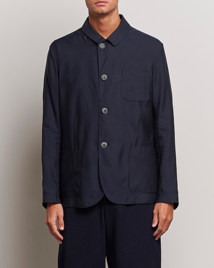 Herr | Giorgio Armani | Giorgio Armani | Lightweight Silk Blend Chore Jacket Navy