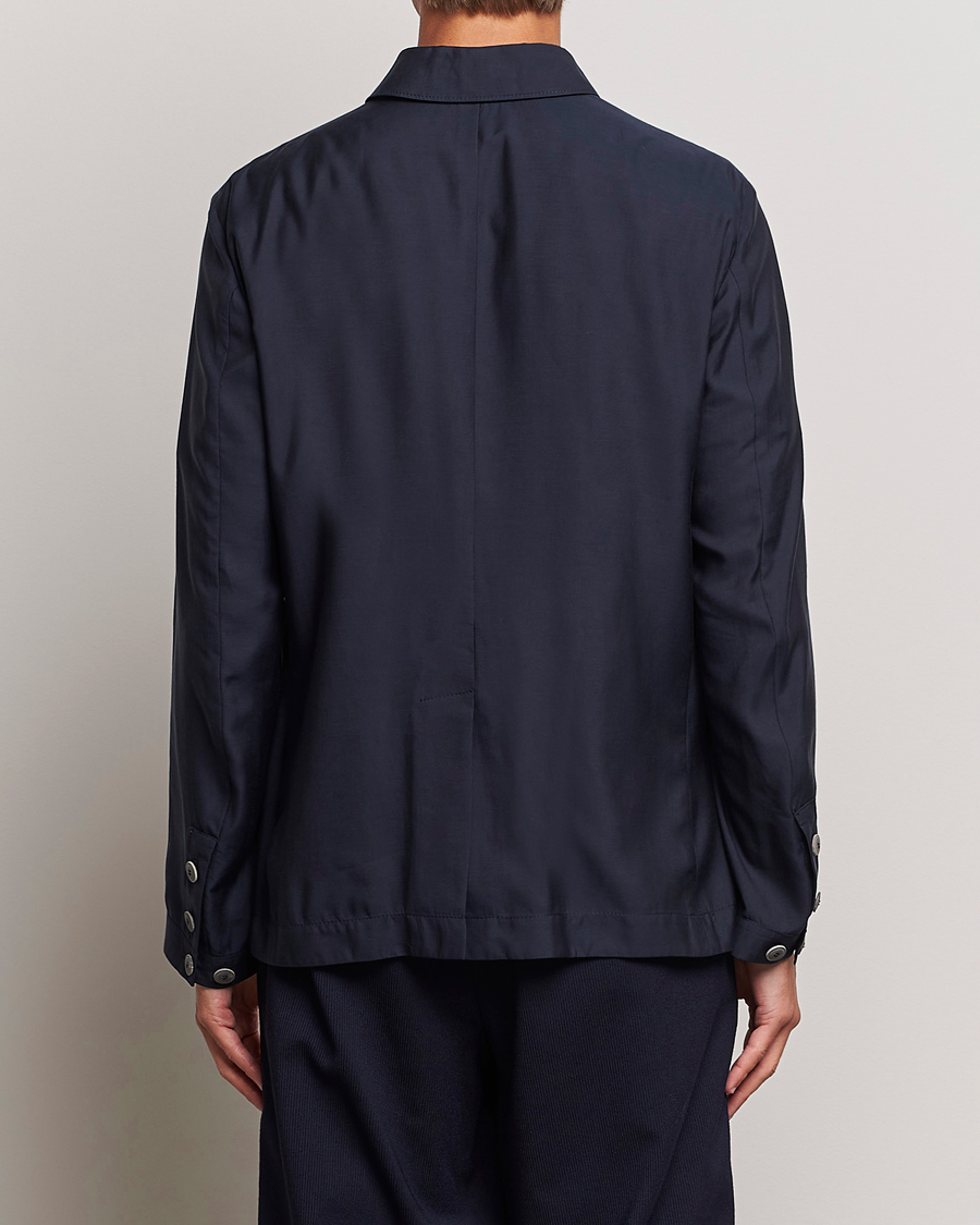 Herr | Jackor | Giorgio Armani | Lightweight Silk Blend Chore Jacket Navy