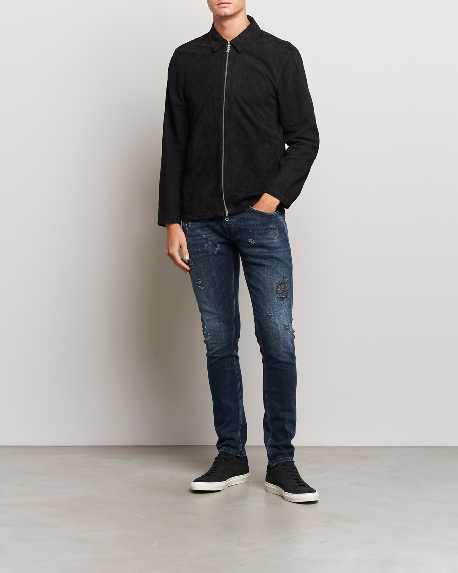 Herr | Jeans | Dondup | George Destroyed Jeans Blue Black