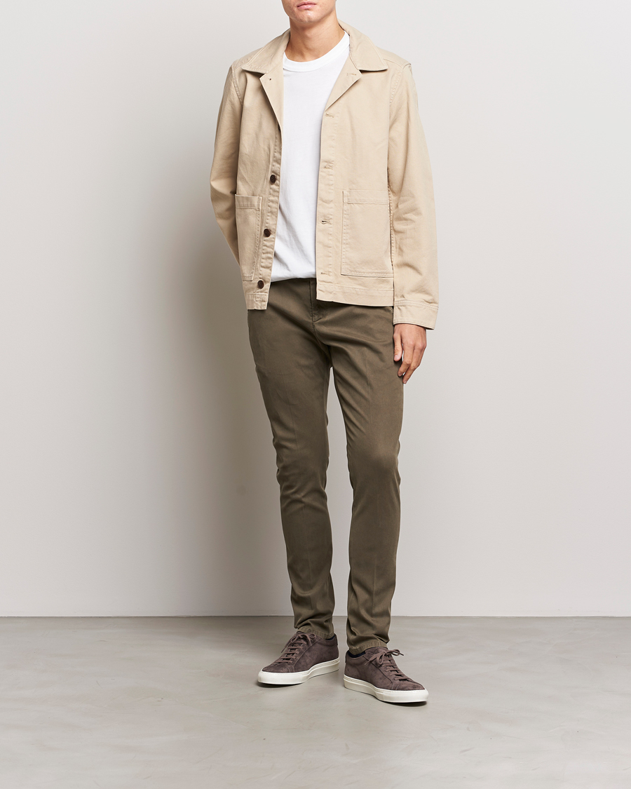 Herr | Byxor | Dondup | Gaubert Chinos Olive Green