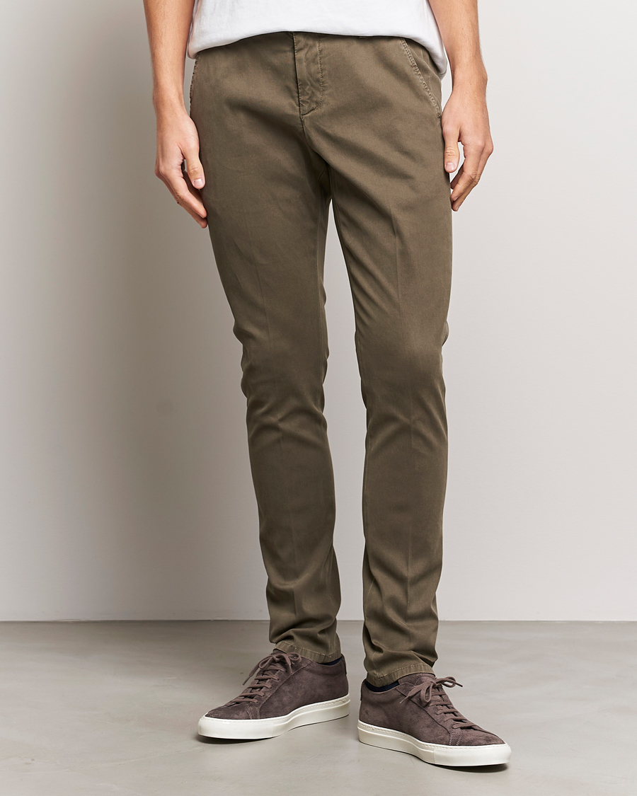 Herr | Byxor | Dondup | Gaubert Chinos Olive Green