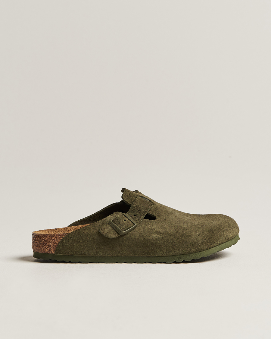 Herr | BIRKENSTOCK Boston Classic Footbed Thyme Green Suede | BIRKENSTOCK | Boston Classic Footbed Thyme Green Suede