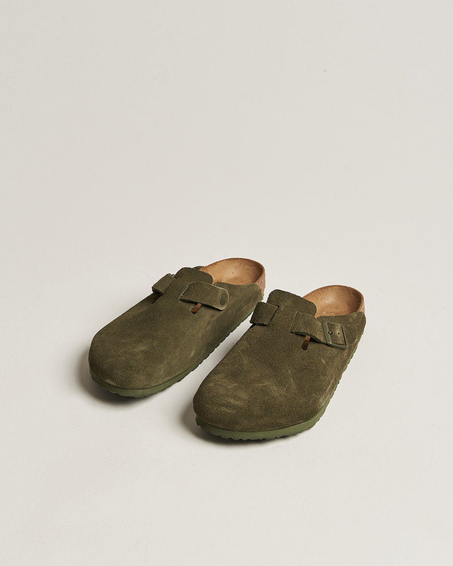 Herr | BIRKENSTOCK Boston Classic Footbed Thyme Green Suede | BIRKENSTOCK | Boston Classic Footbed Thyme Green Suede