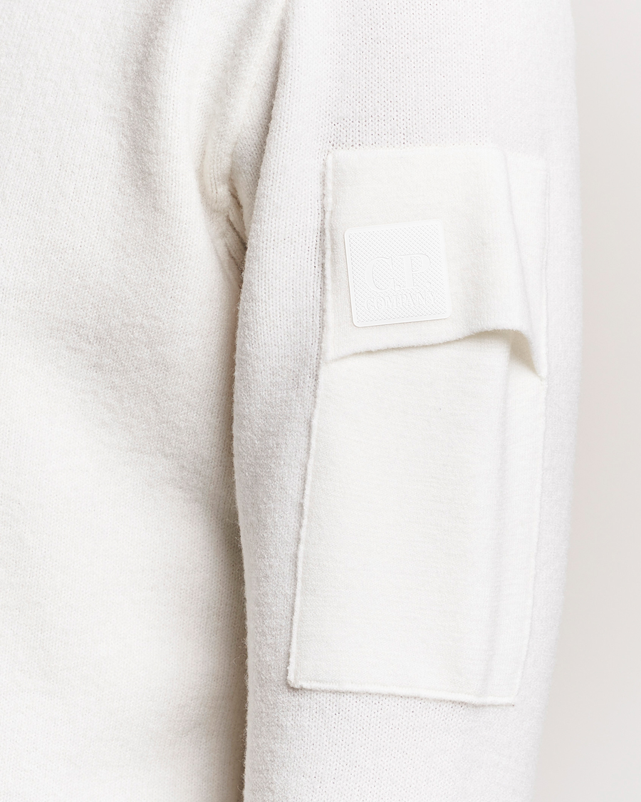 Herr | Tröjor | C.P. Company | Metropolis Knitted Wool Crew Neck White