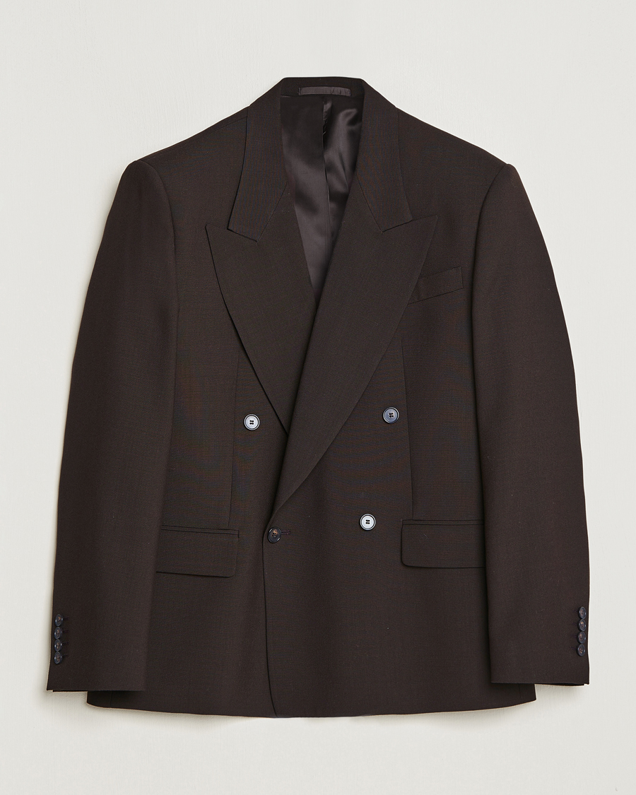 Herr | Kavajer | Filippa K | Boxy Wool Double Breasted Blazer Dark Chocolate