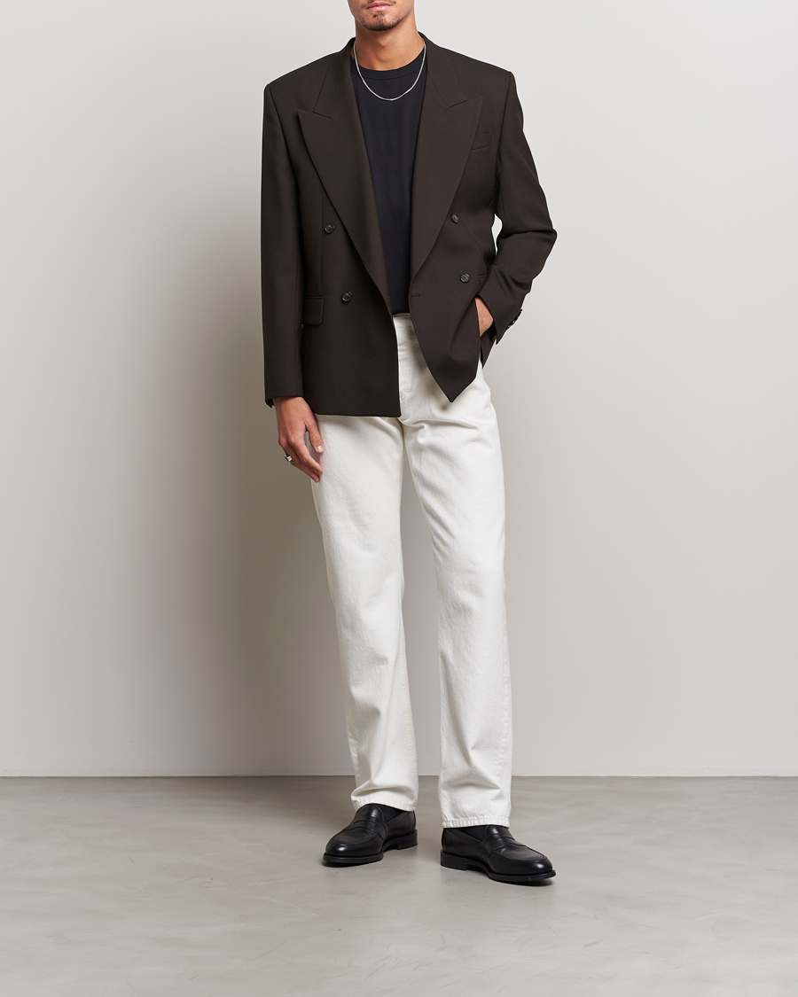 Herr | Kavajer | Filippa K | Boxy Wool Double Breasted Blazer Dark Chocolate