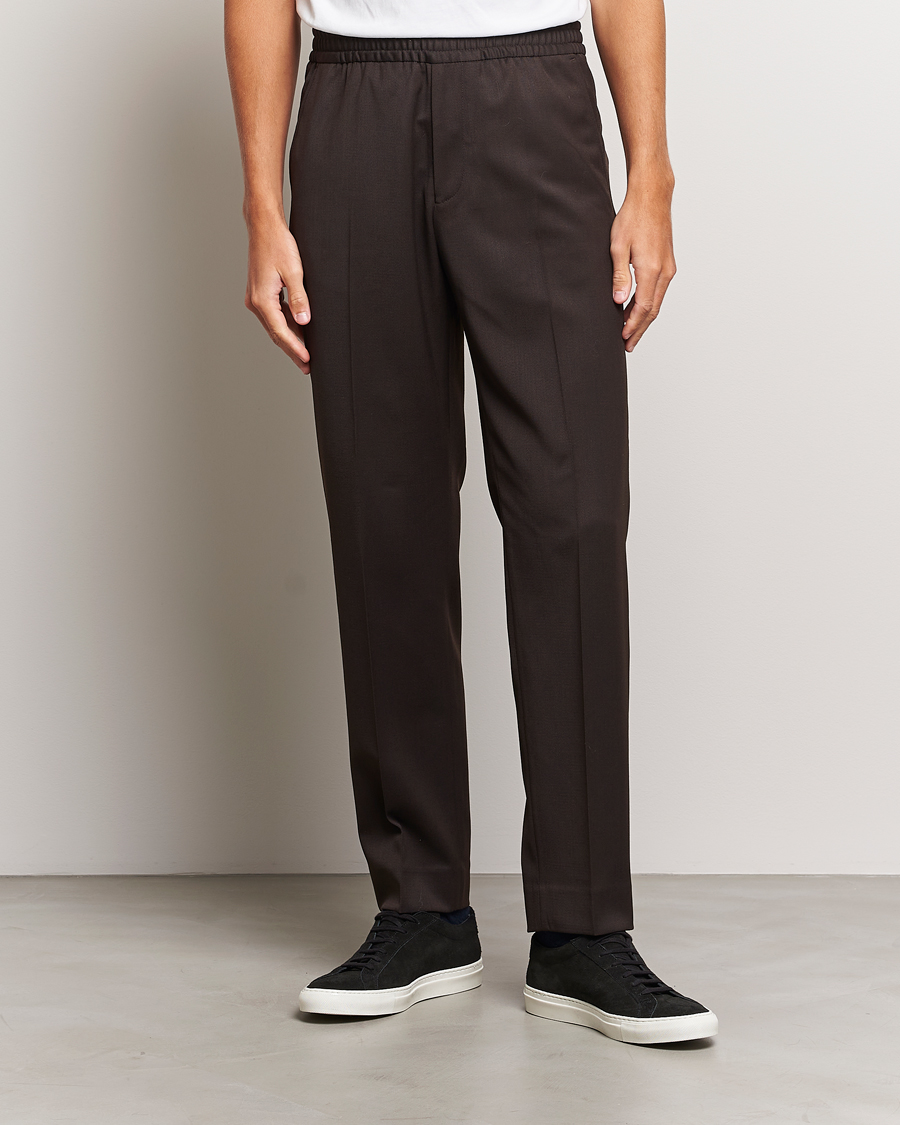 Herr | Byxor | Filippa K | Relaxed Terry Wool Trousers Dark Brown