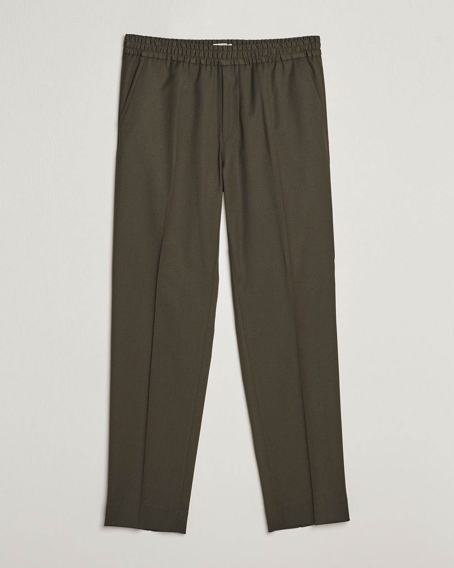 Herr | Byxor | Filippa K | Relaxed Terry Wool Trousers Dark Forest Green