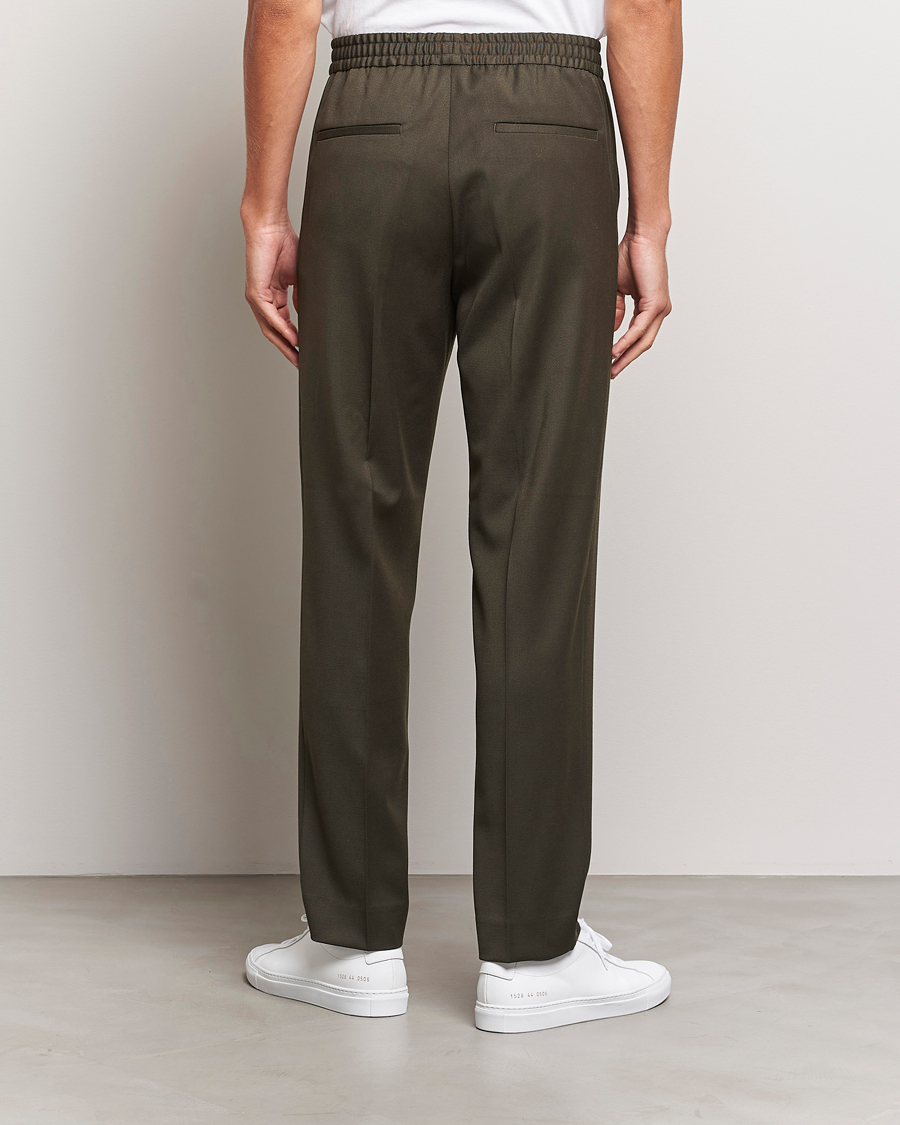 Herr | Byxor | Filippa K | Relaxed Terry Wool Trousers Dark Forest Green