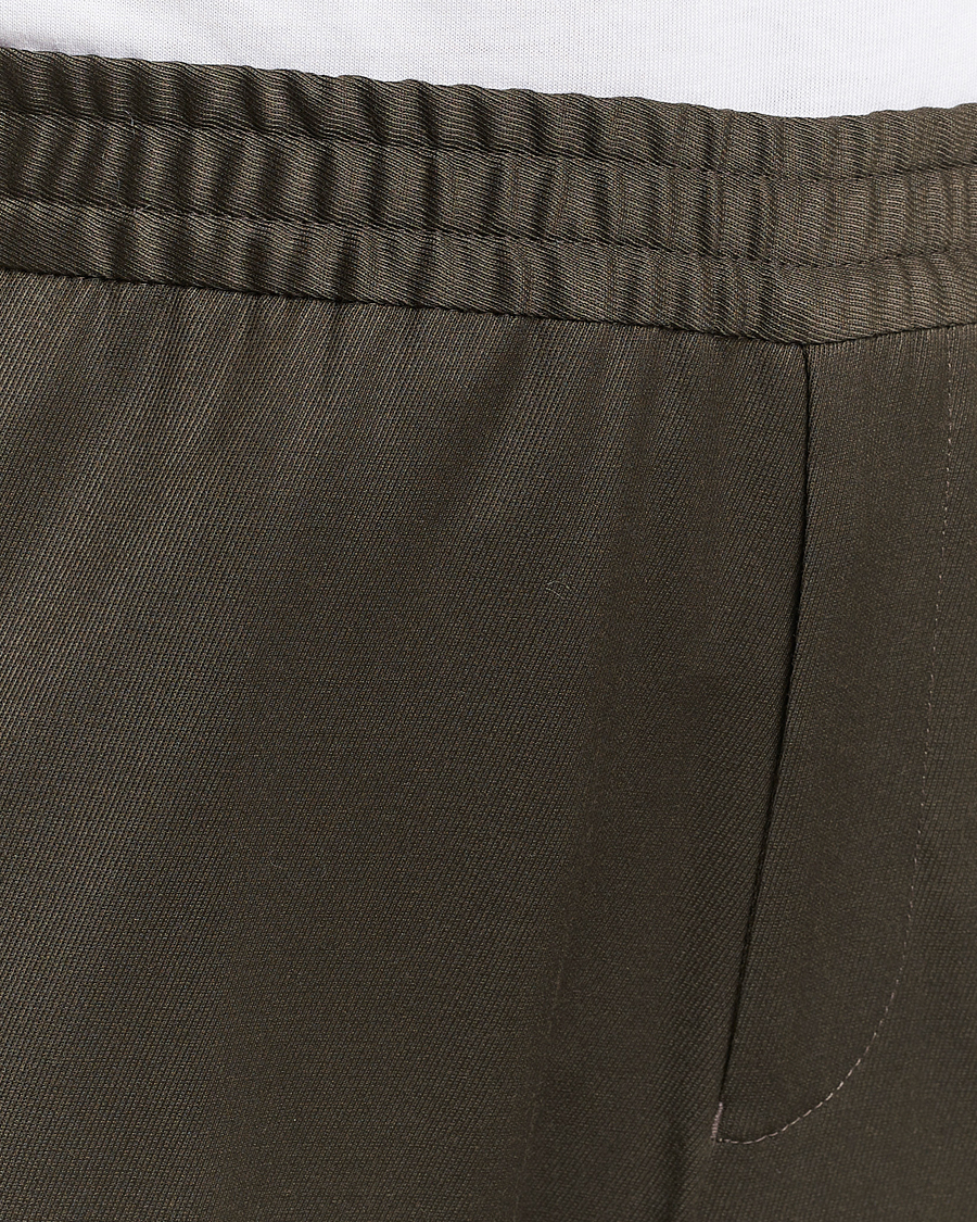 Herr | Byxor | Filippa K | Relaxed Terry Wool Trousers Dark Forest Green