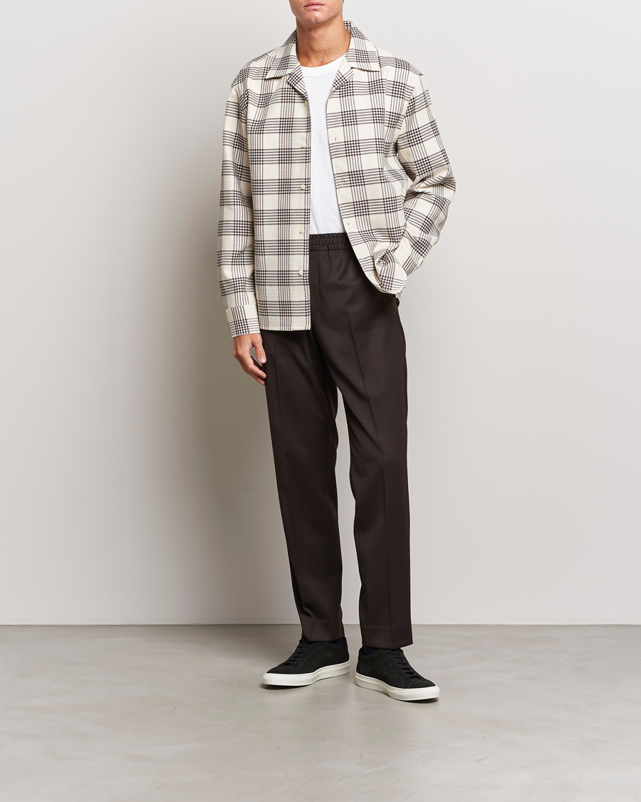Herr | Skjortor | Filippa K | Waffle Checked Resort Shirt Dark Chocolate/White