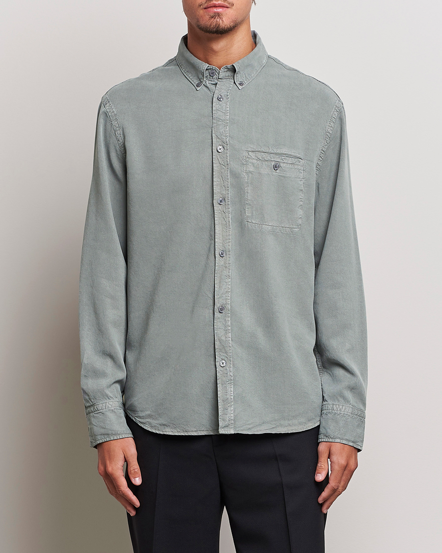 Herr | Casualskjortor | Filippa K | Zachary Tencel Shirt Smoke Green