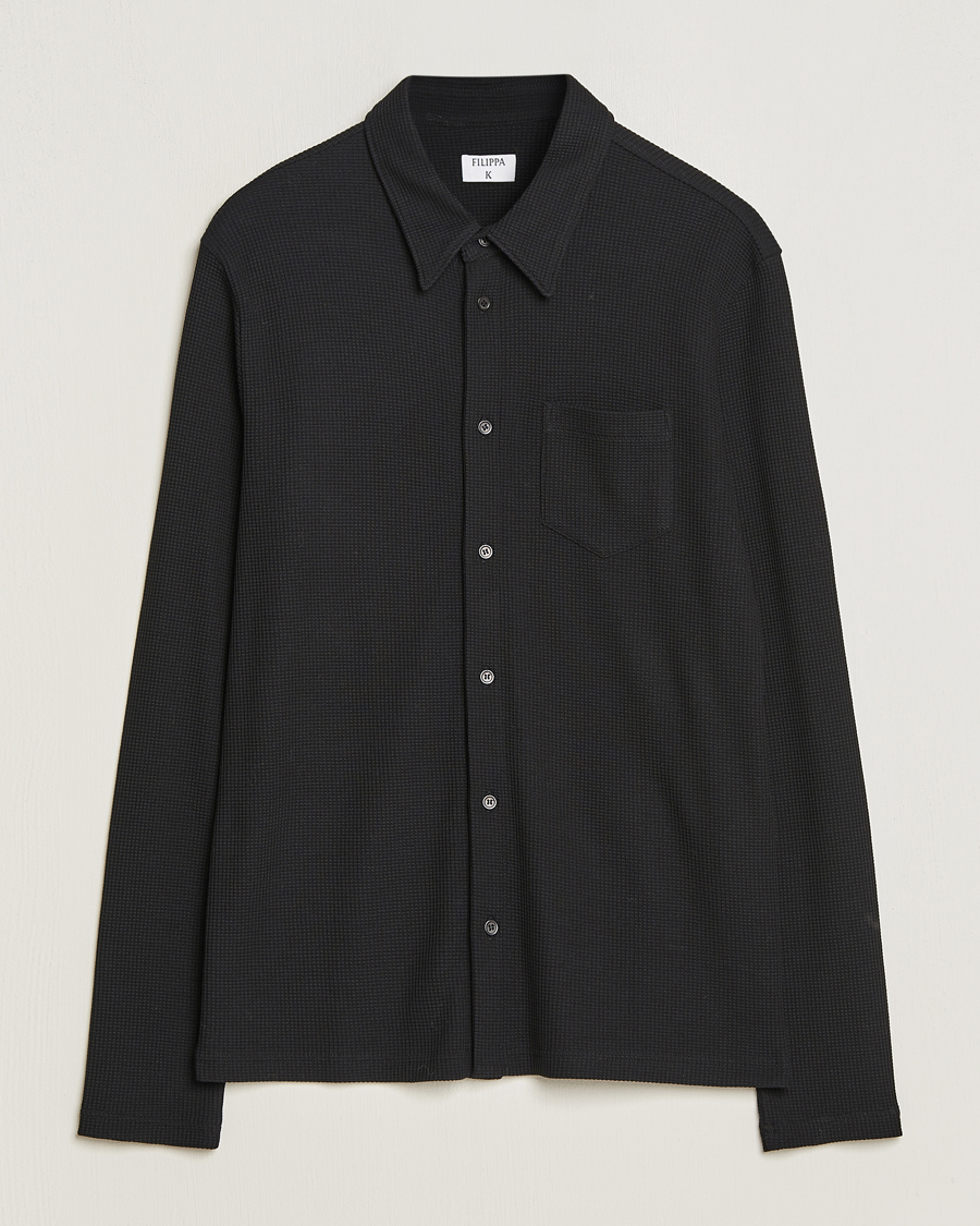 Herr | Skjortor | Filippa K | Waffle Jersey Shirt Black