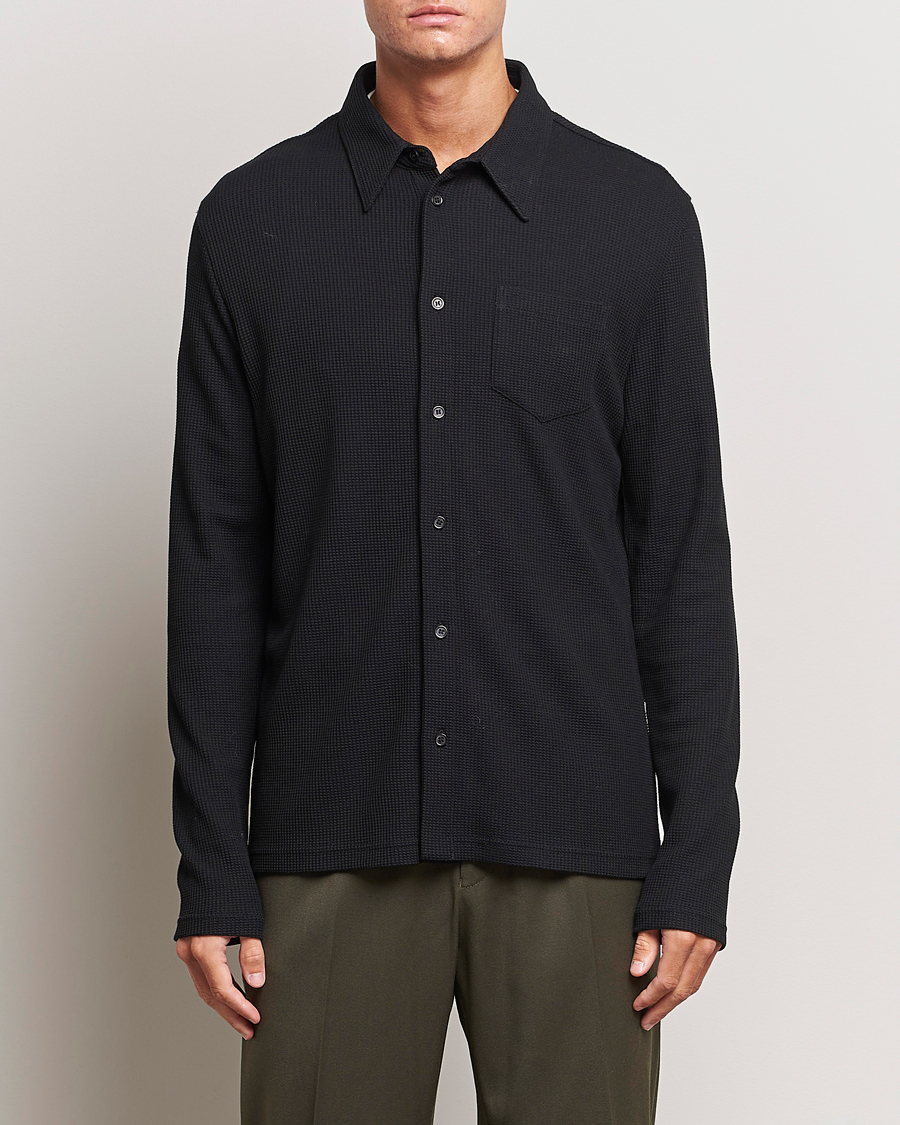 Herr | Casualskjortor | Filippa K | Waffle Jersey Shirt Black