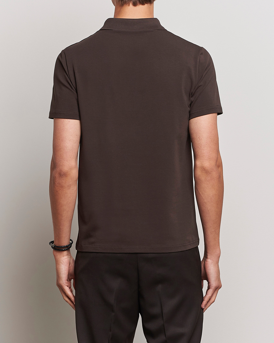 Herr | Pikéer | Filippa K | Soft Lycra Polo T-Shirt Dark Chocolate