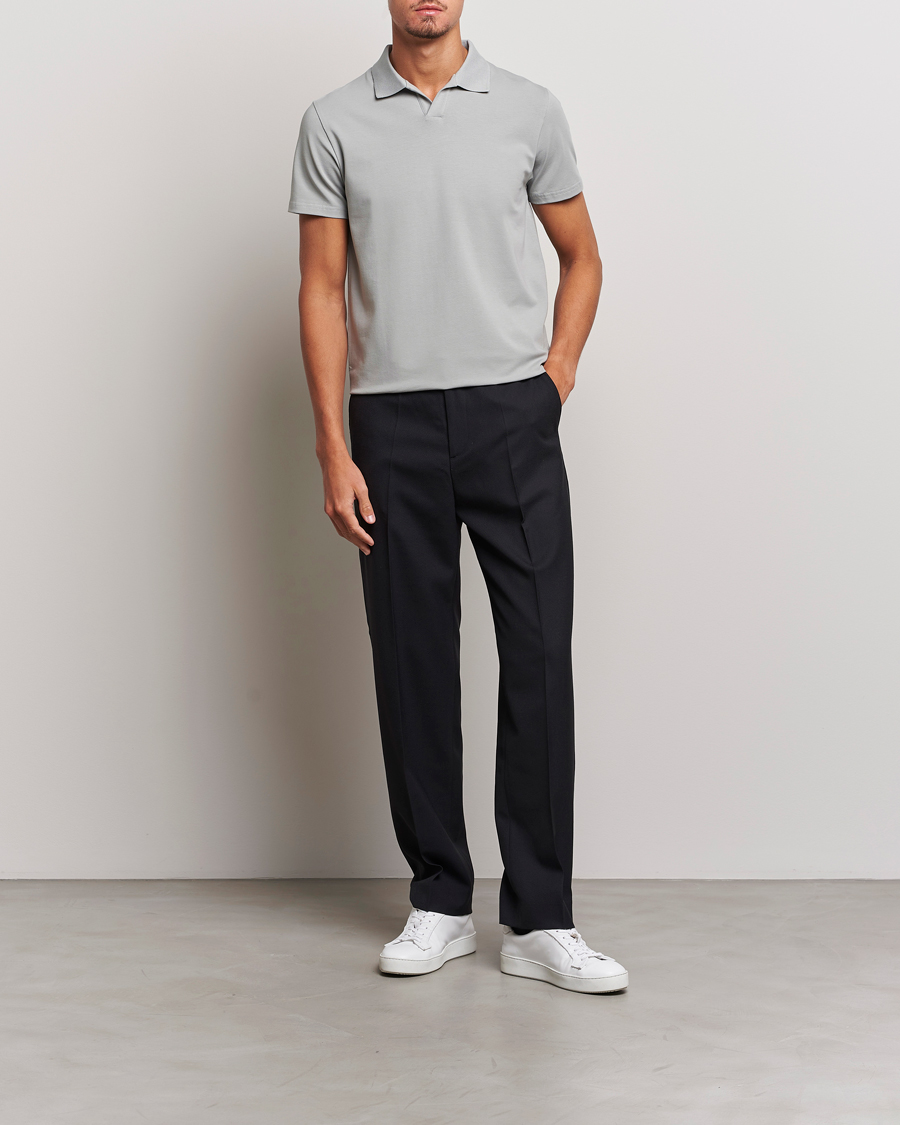 Herr | Pikéer | Filippa K | Soft Lycra Polo T-Shirt Feather Grey