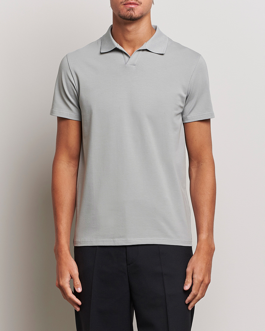 Herr | Pikéer | Filippa K | Soft Lycra Polo T-Shirt Feather Grey