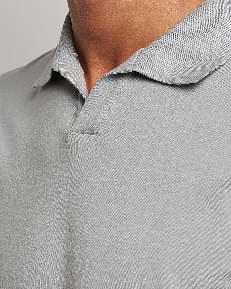 Herr | Pikéer | Filippa K | Soft Lycra Polo T-Shirt Feather Grey