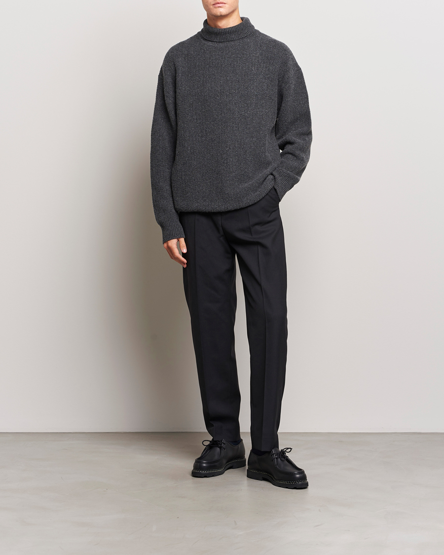 Herr | Tröjor | Filippa K | Wool Structured Polo Anthracite Melange