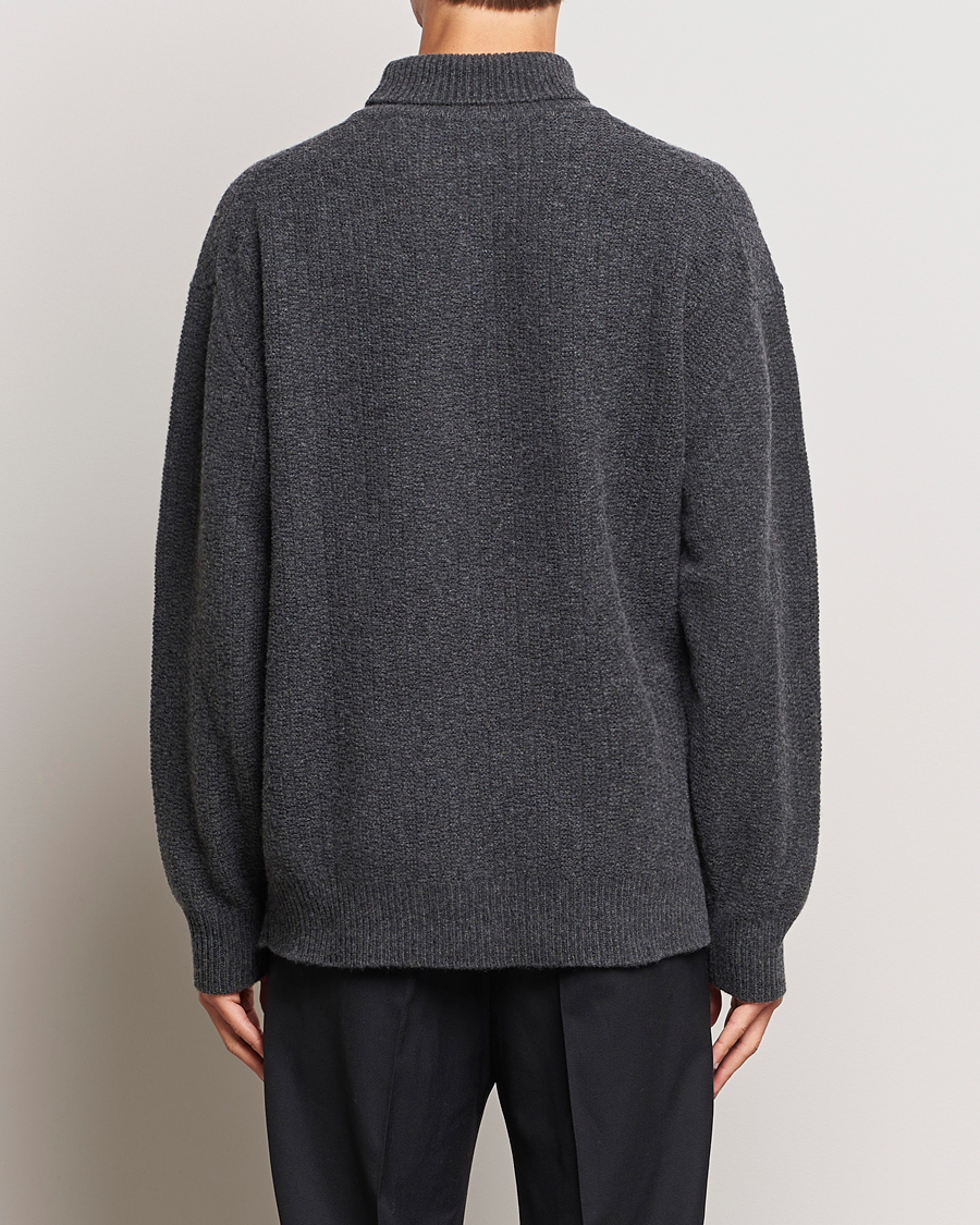 Herr | Tröjor | Filippa K | Wool Structured Polo Anthracite Melange