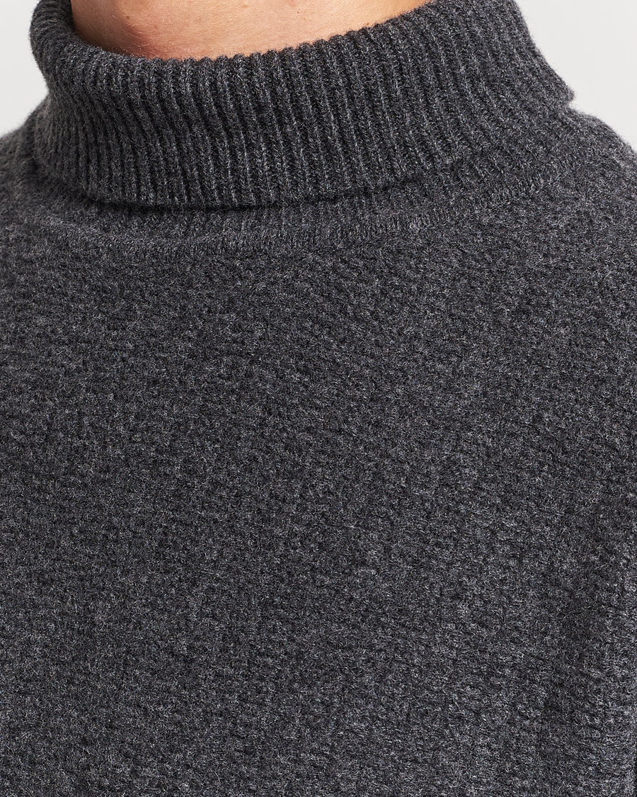 Herr | Tröjor | Filippa K | Wool Structured Polo Anthracite Melange