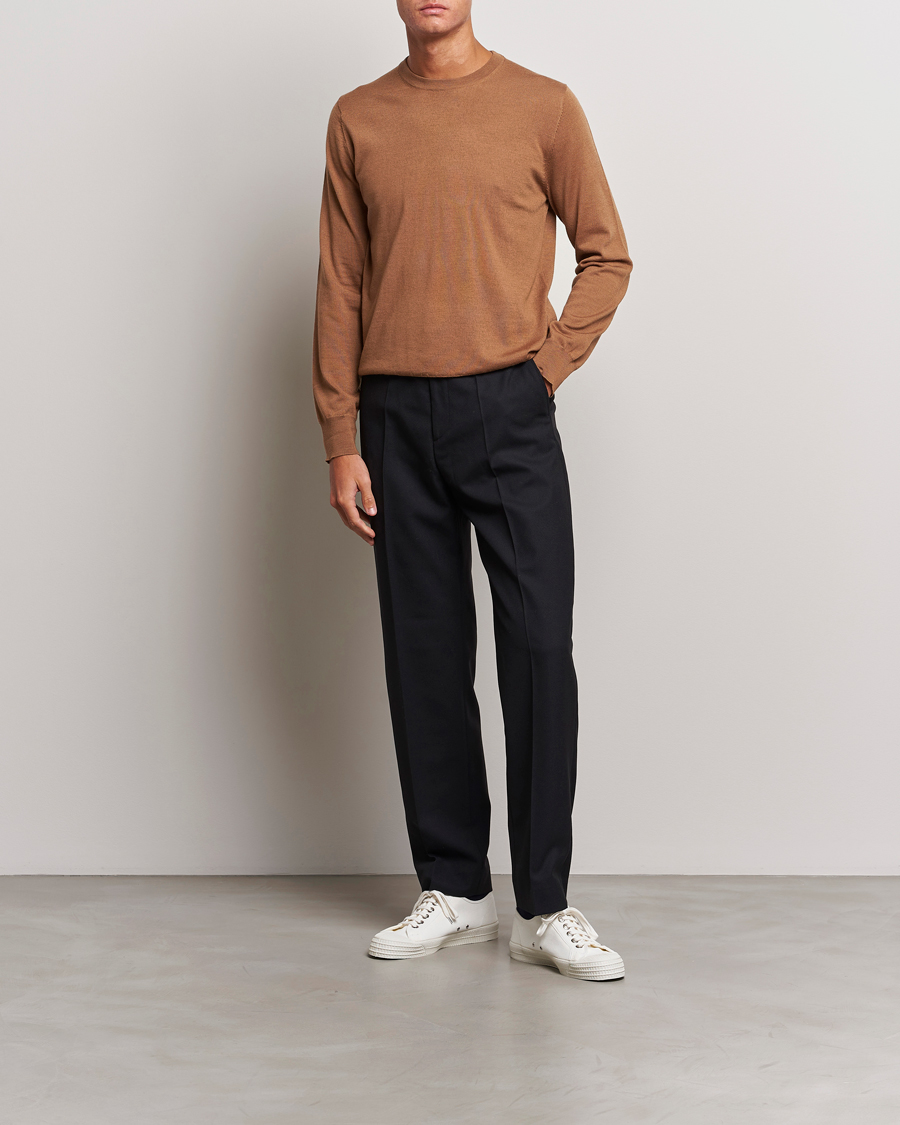 Herr | Tröjor | Filippa K | Merino Round Neck Sweater Camel
