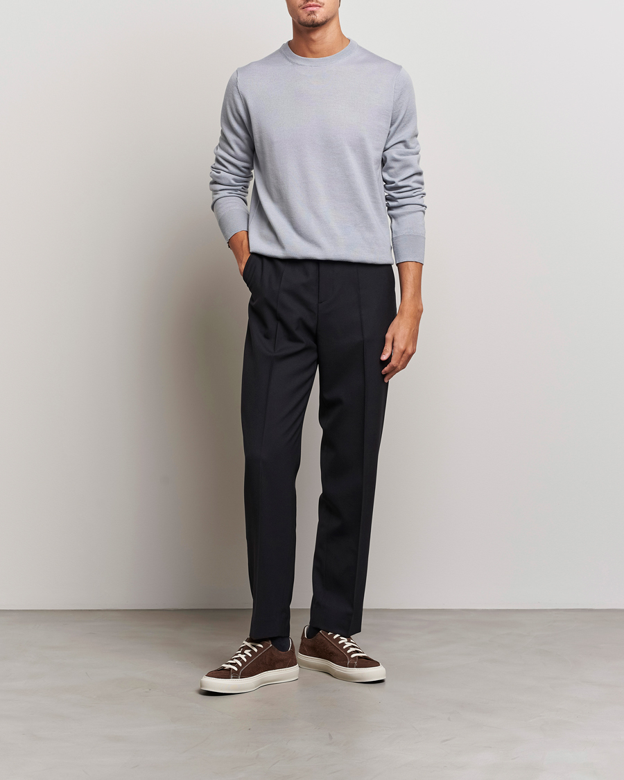 Herr | Tröjor | Filippa K | Merino Round Neck Sweater Fog Blue