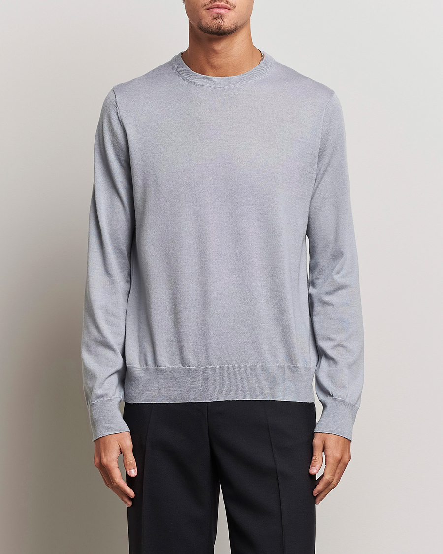Herr |  | Filippa K | Merino Round Neck Sweater Fog Blue