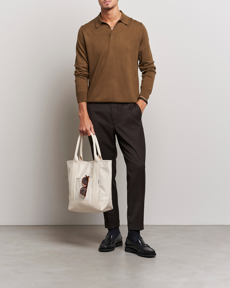 Herr | Tröjor | Filippa K | Knitted Polo Shirt Bronze Green