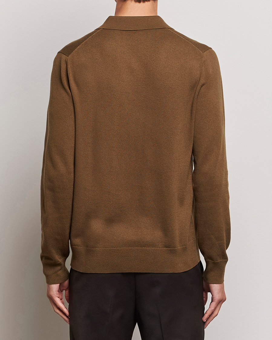 Herr | Tröjor | Filippa K | Knitted Polo Shirt Bronze Green