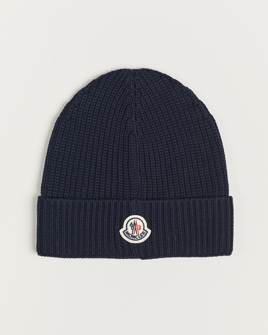 Herr | Moncler Logo Embossed Beanie Navy | Moncler | Logo Embossed Beanie Navy