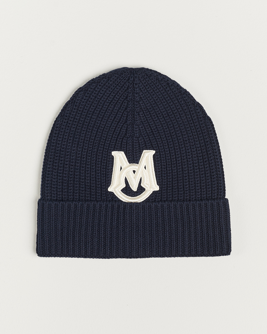 Herr | Moncler Logo Embossed Beanie Navy | Moncler | Logo Embossed Beanie Navy