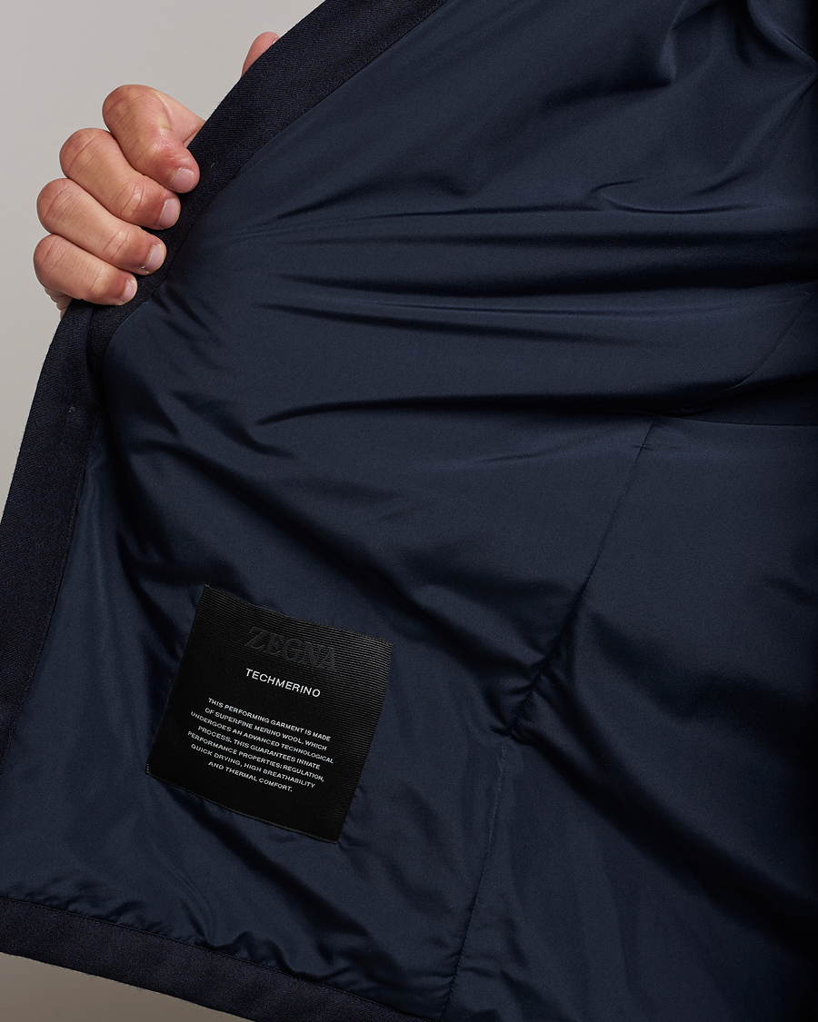 Herr | Jackor | Zegna | Techmerino Flannel Shirt Jacket Navy